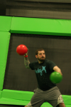 Man Throwing Dodgeballs